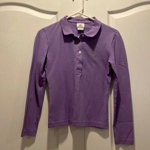 Lacoste Size 40 Color Violet Long sleeved polo